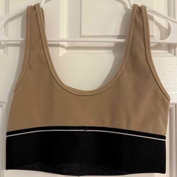 Tan, White, Black Women's Lounge Crop Top Bralette from LOUNGE- Size M - Picture 4 of 4